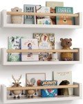 Set of 3 Floating Nursery Book Shelves