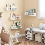 Set of 4 Floating Bookshelves for Nursery Storage
