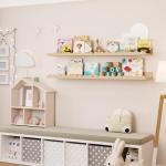 Kids' Wood Floating Bookshelf Set for Nursery