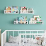 Set of 4 Floating Bookshelves for Nursery Storage