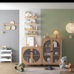Kids' Wood Floating Bookshelf Set for Nursery