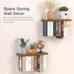 Set of 2 Wall-Mounted Floating Book Shelves