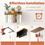 Set of 2 Wall-Mounted Floating Book Shelves