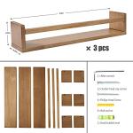Light Walnut Floating Shelves - Set of 3