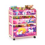 Pink Kids Rolling Toy Storage Organizer with Wheels