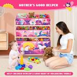 Pink Kids Rolling Toy Storage Organizer with Wheels