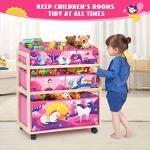 Pink Kids Rolling Toy Storage Organizer with Wheels