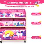 Pink Kids Rolling Toy Storage Organizer with Wheels