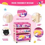 Pink Kids Rolling Toy Storage Organizer with Wheels