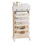 6-Tier Rolling Cart with Drawers and Wheels