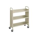 Heavy-Duty 6-Shelf Rolling Book Cart - Sand