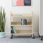 Heavy-Duty 6-Shelf Rolling Book Cart - Sand