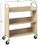 Heavy-Duty 6-Shelf Rolling Book Cart - Sand