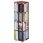 5-Tier Rolling Bamboo Bookcase with Wheels