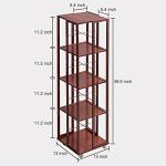 5-Tier Rolling Bamboo Bookcase with Wheels