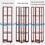 5-Tier Rolling Bamboo Bookcase with Wheels