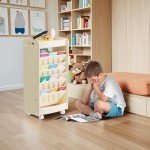 6-Tier Rolling Bookshelf - Double-Sided Book Organizer