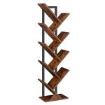 Rustic 9-Tier Tree Bookshelf for Home Organization