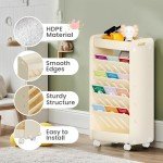 6-Tier Rolling Bookshelf - Double-Sided Book Organizer
