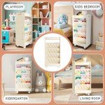 6-Tier Rolling Bookshelf - Double-Sided Book Organizer