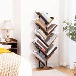 Rustic 9-Tier Tree Bookshelf for Home Organization
