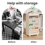 6-Tier Rolling Bookshelf - Double-Sided Book Organizer