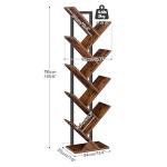 Rustic 9-Tier Tree Bookshelf for Home Organization