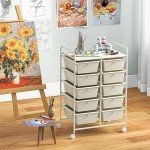 Ivory 10-Drawer Rolling Storage Cart with Wheels