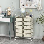 Ivory 10-Drawer Rolling Storage Cart with Wheels