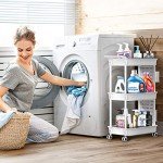 ADOVEL 3-Tier Rolling Utility Cart with Pegboard