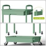 Green 3-Tier Rolling Cart Organizer with Wheels