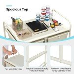 Ivory 10-Drawer Rolling Storage Cart with Wheels