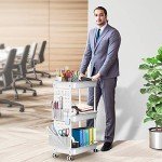 ADOVEL 3-Tier Rolling Utility Cart with Pegboard