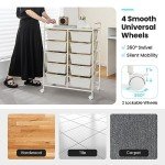 Ivory 10-Drawer Rolling Storage Cart with Wheels