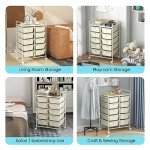 Ivory 10-Drawer Rolling Storage Cart with Wheels