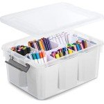Clear Stackable Storage Bins with Lids - 17 QT