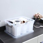 Clear Stackable Storage Bins with Lids - 17 QT