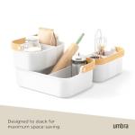Stackable Storage Bin and Caddy Organizer - White/Natural