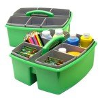 Large Green Classroom Caddy with Cups - Set of 2