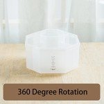 kaileyouxiangongsi Desk Organizer, 360-Degree Rotating Multi-Functional Pen Holder, 5 Compartments Desktop Stationary Organizer, Home Office Art Supply Storage Box Caddy (Semitransparent)