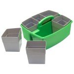 Large Green Classroom Caddy with Cups - Set of 2