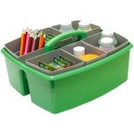 Large Green Classroom Caddy with Cups - Set of 2