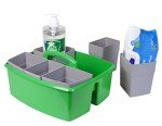 Large Green Classroom Caddy with Cups - Set of 2