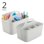mDesign Small Office Storage Tote Caddy, 2 Pack