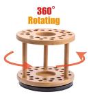 Bamboo Rotating Paint Brush Organizer with 28 Holes