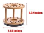 Bamboo Rotating Paint Brush Organizer with 28 Holes