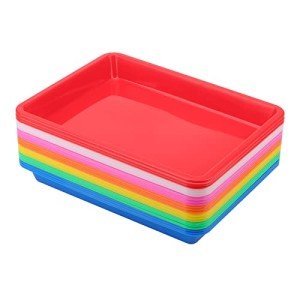21-Pack Colorful Plastic Serving and Organizer Trays