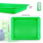 12 Pack Colorful Plastic Craft Trays for Kids