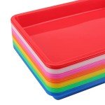 21-Pack Colorful Plastic Serving and Organizer Trays