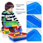 12 Pack Colorful Plastic Craft Trays for Kids